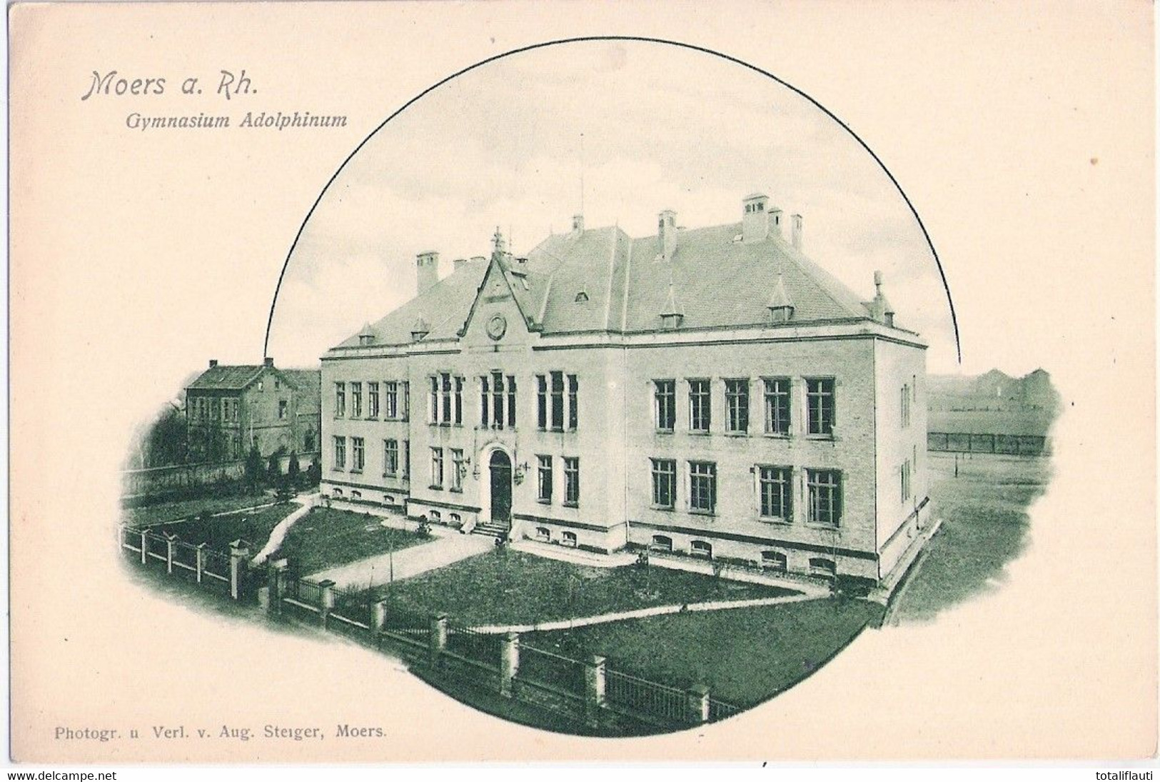 MOERS Am Rhein Mörs Gymnasium Adolphinum Grünlich TOP-Erhaltung Ungelaufen Vor 1905 - Mörs