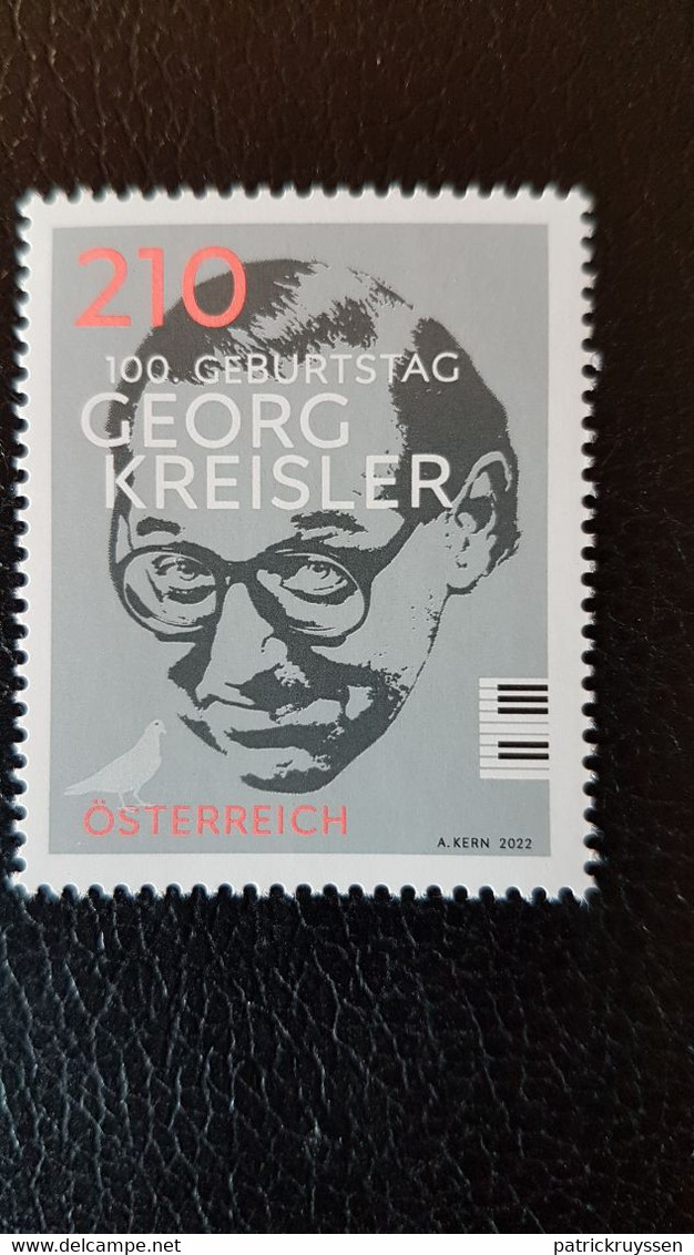 Austria 2022 Autriche 100th Ann Birth 1922 Georg Kreisler Vienna Song Piano 1v Mnh - Neufs
