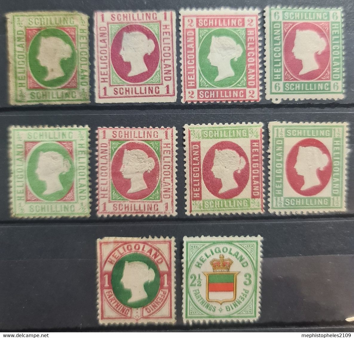 HELIGOLAND 1867 - REPRINTS! - MLH - Mi 1, 2, 3, 4, 6, 7, 9, 10, 11, 17 - Heligoland