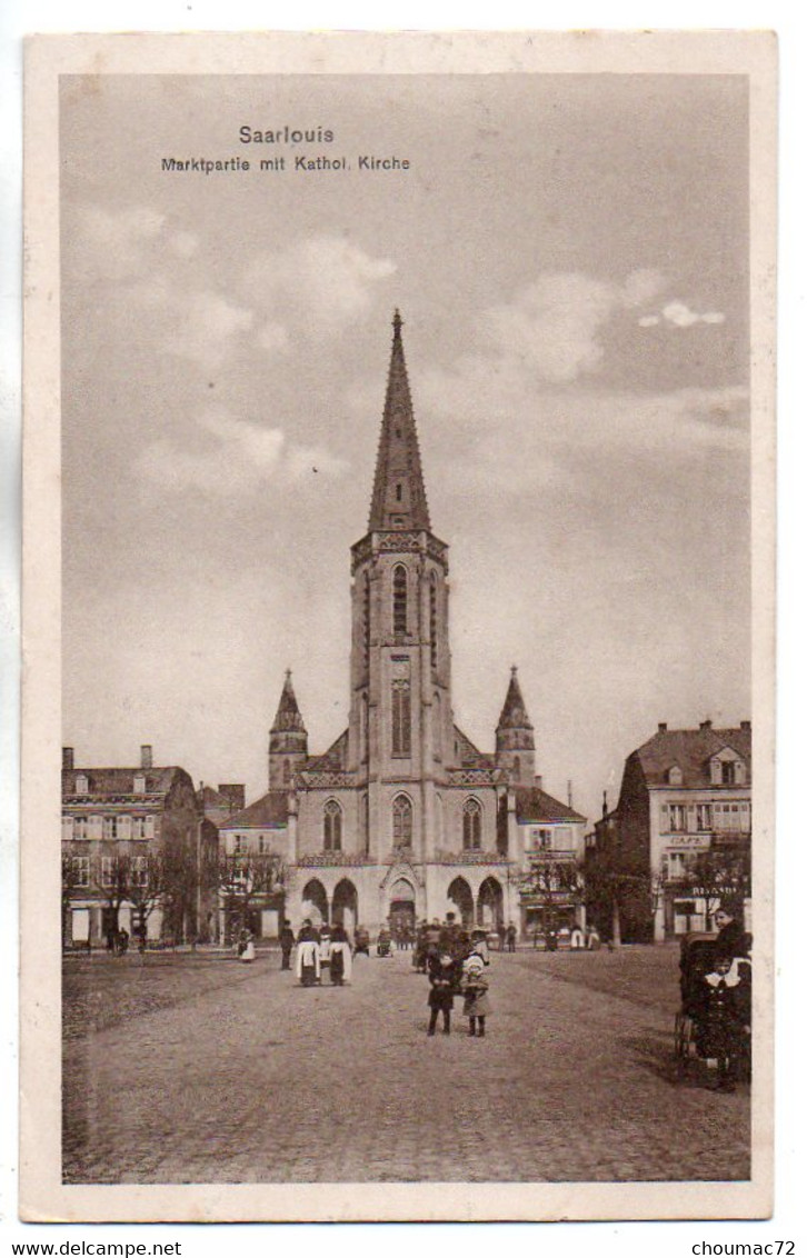 Sarre 054, Saarlouis, Ludwig Pieper, Marktpartie Mit Kathol Kirche - Kreis Saarlouis