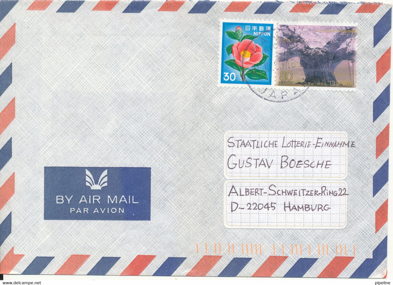 Japan Air Mail Cover Sent To Germany 31-3-2000 Topic Stamps - Briefe U. Dokumente