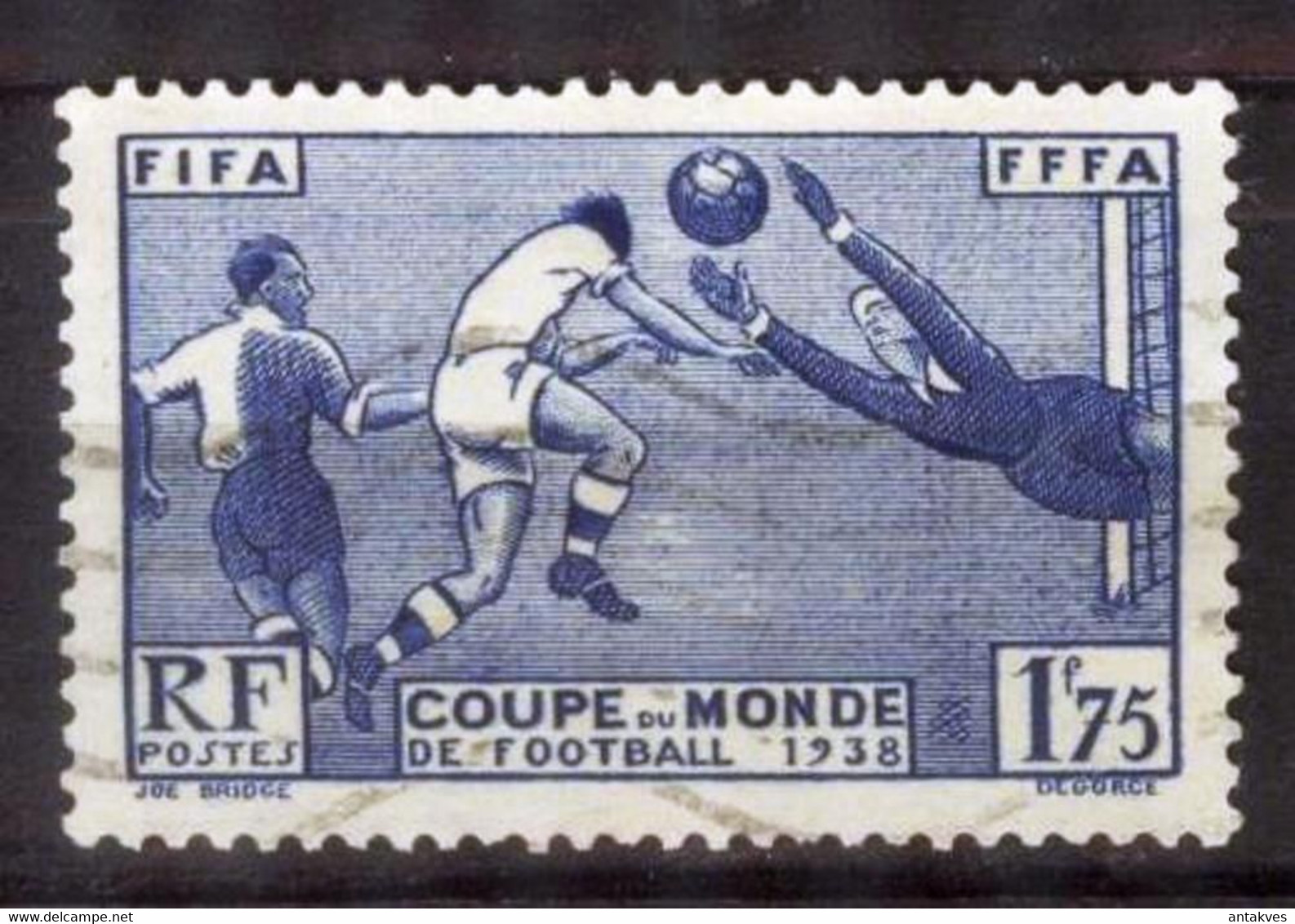 France 1938 Football Soccer World Cup France Used / CTO - 1938 – Frankreich