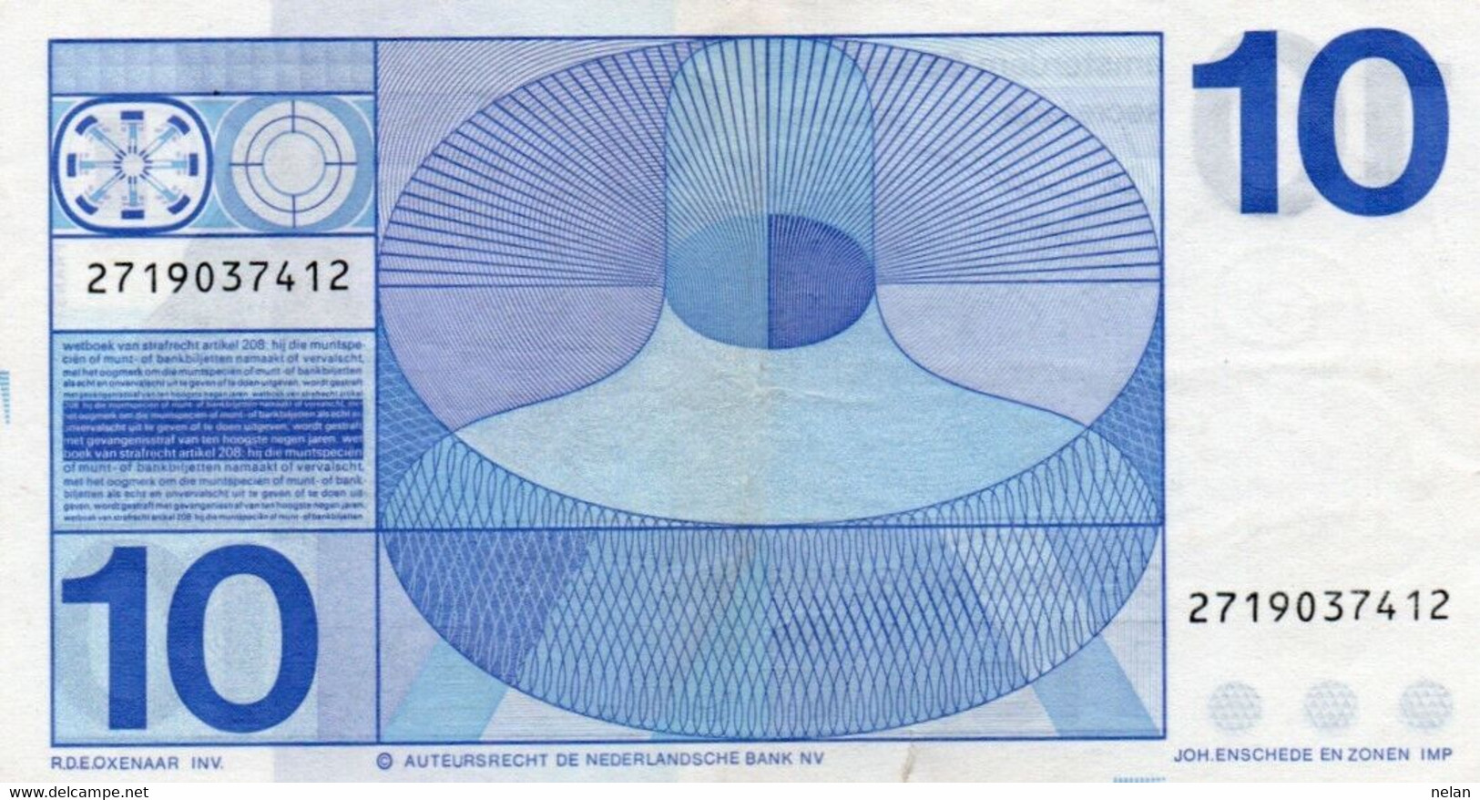 Kingdom Of Netherlands 10 Gulden 1968 P- 91b XF - 10 Florín Holandés (gulden)