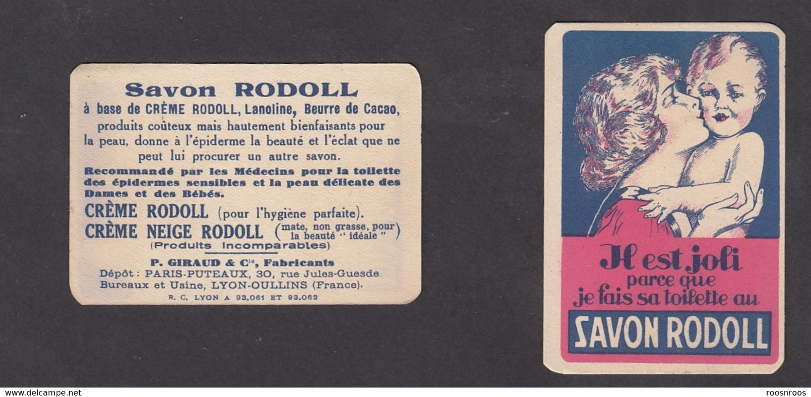 ETIQUETTE  DE SAVON -  RODOLL - GIRAUD A PARIS   - SOAP LABEL - - Etiquettes