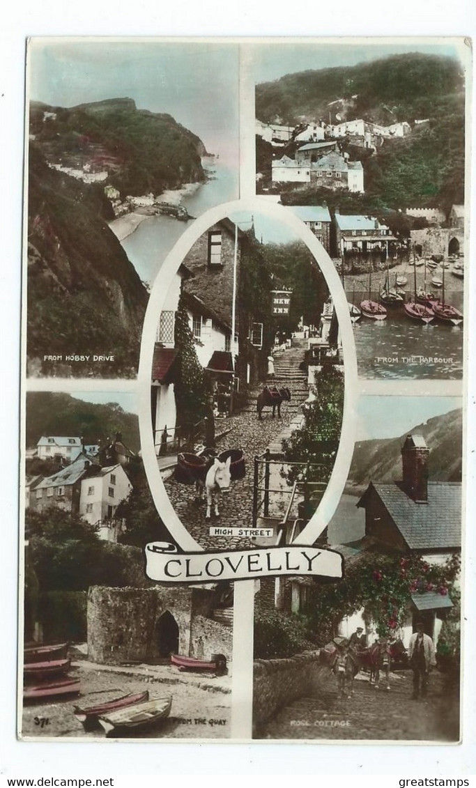 Postcard  Clovelley Multiview Rp Posted 1933 Sweetman - Clovelly