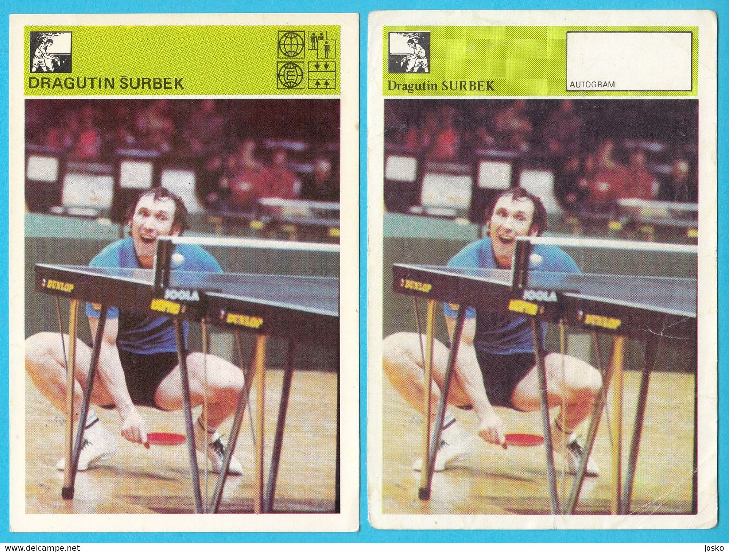 DRAGUTIN SURBEK - Table Tennis ..Yugoslavia Trading Card Svijet Sporta TWO DIFFERENT MODELS Tennis De Table Tischtennis - Tischtennis