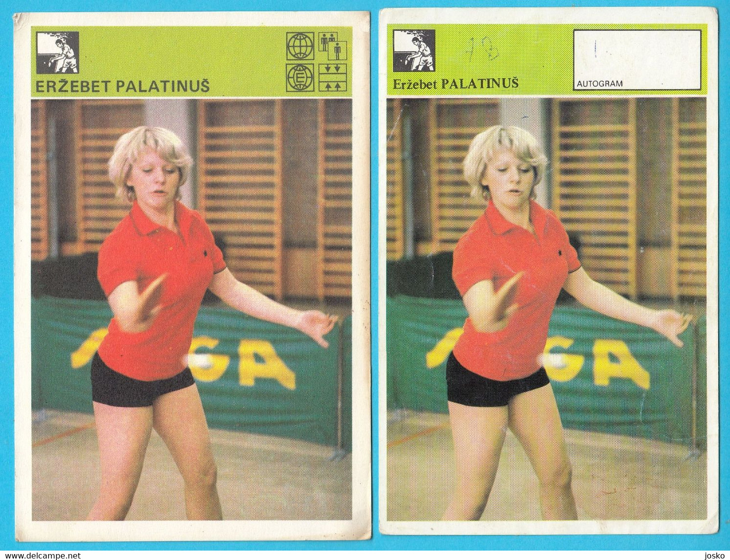 ERZEBET PALATINUS - Table Tennis ... Yugoslavia Old Card Svijet Sporta TWO DIFFERENT MODELS Tennis De Table Tischtennis - Tischtennis