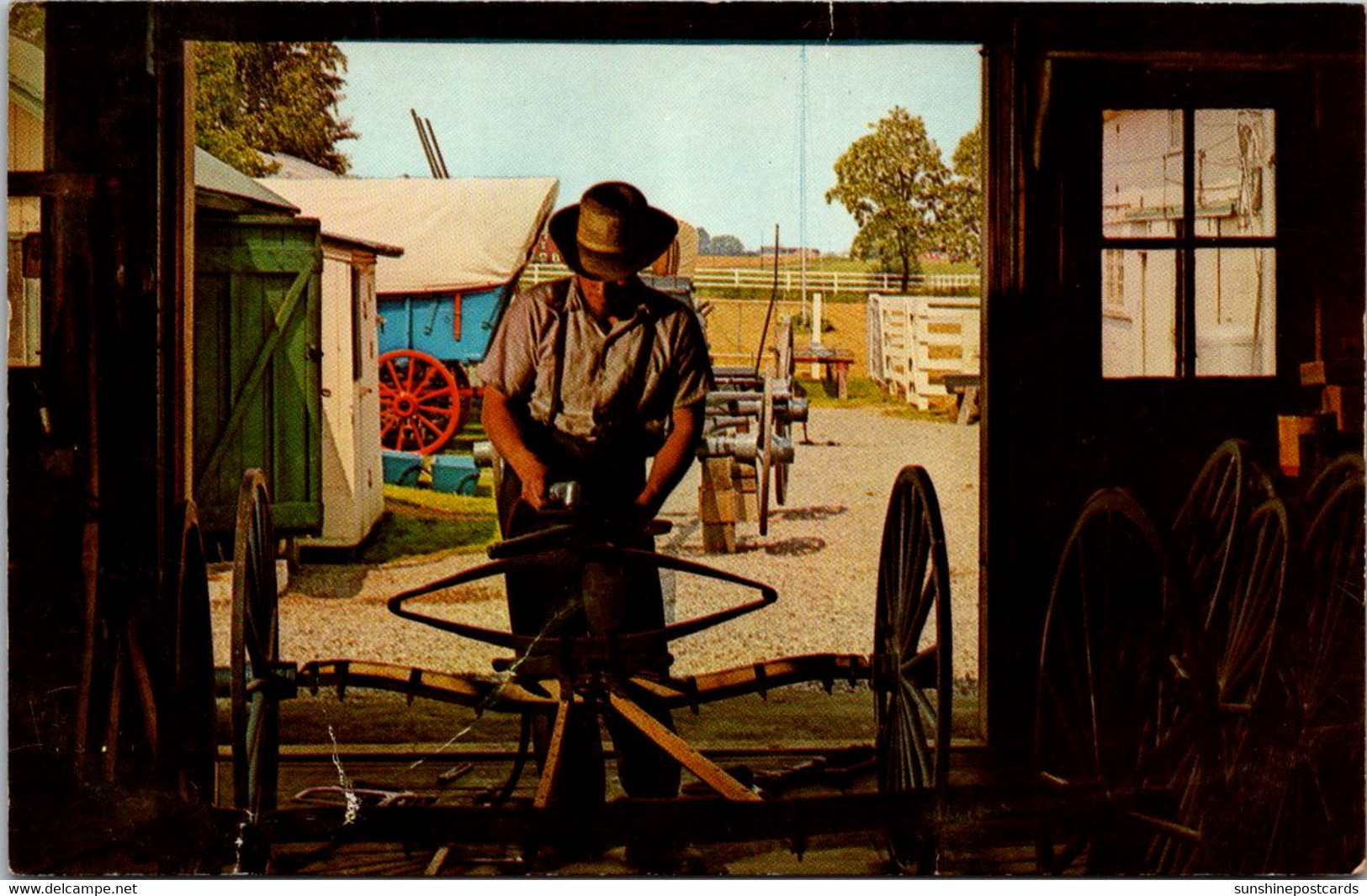 Pennsylvania Amish Country Amish Carriage Maker 1965 - Lancaster