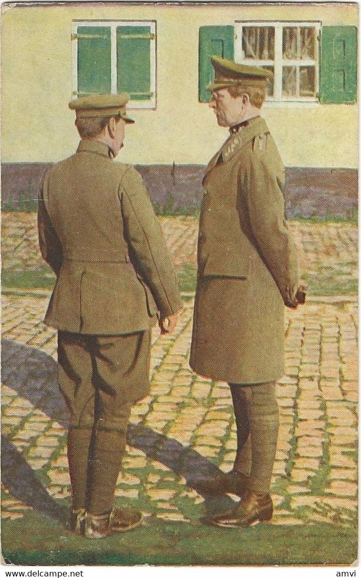 22-7-2240 Guerre 1914-15 Armée Belge S.M. Le Roi Parlant à Un Général Dans Un Village Du Front - Guerre 1914-18