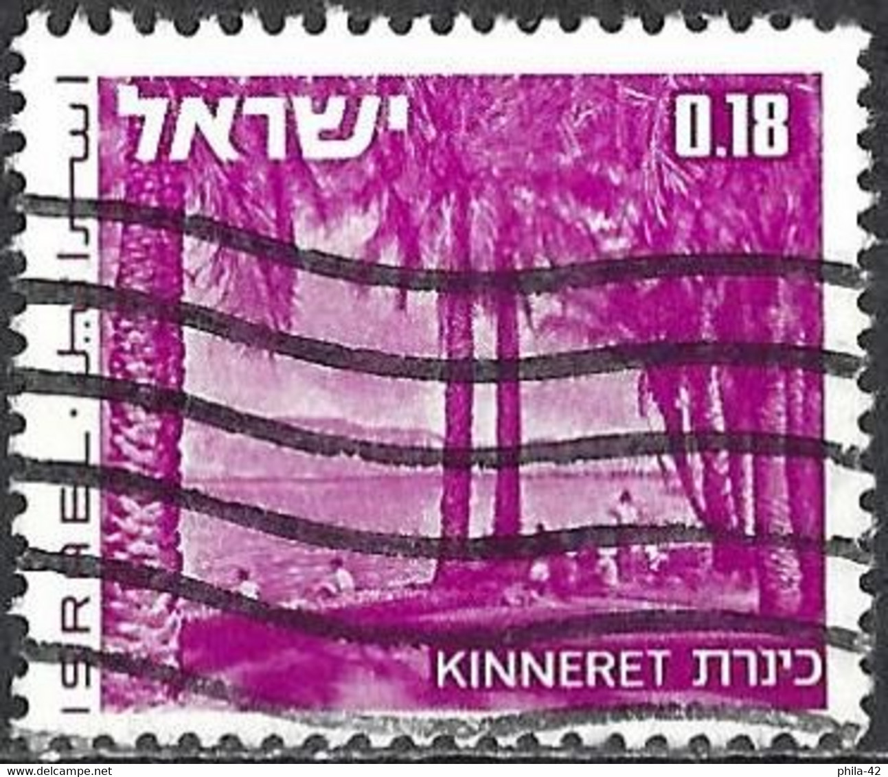 Israel 1971 - Mi 527x - YT 461 ( Landscape : Palm Trees On Lake Tiberias ) - Usados (con Tab)