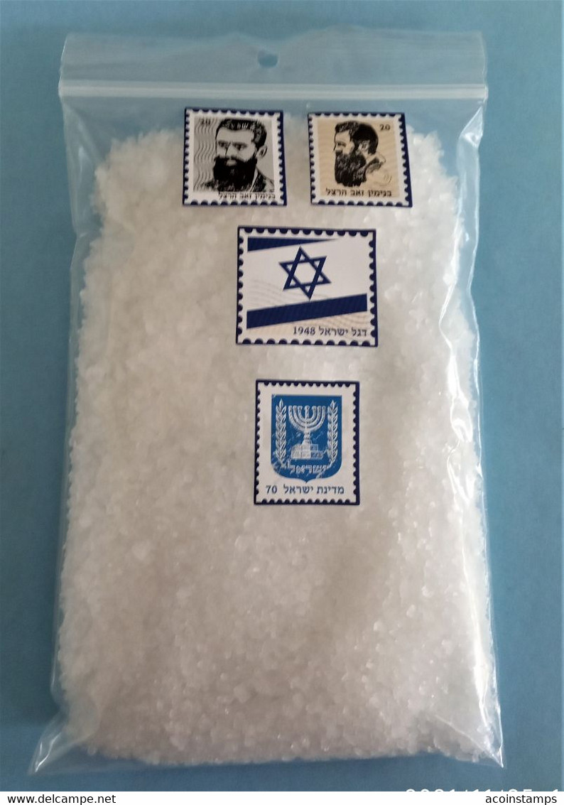 Pure Salt From Dead Sea Holy Land Bible Earth. 50 G, "JUDAICA: HERZL ISRAEL FLAG COAT OF ARMS" - Minéraux