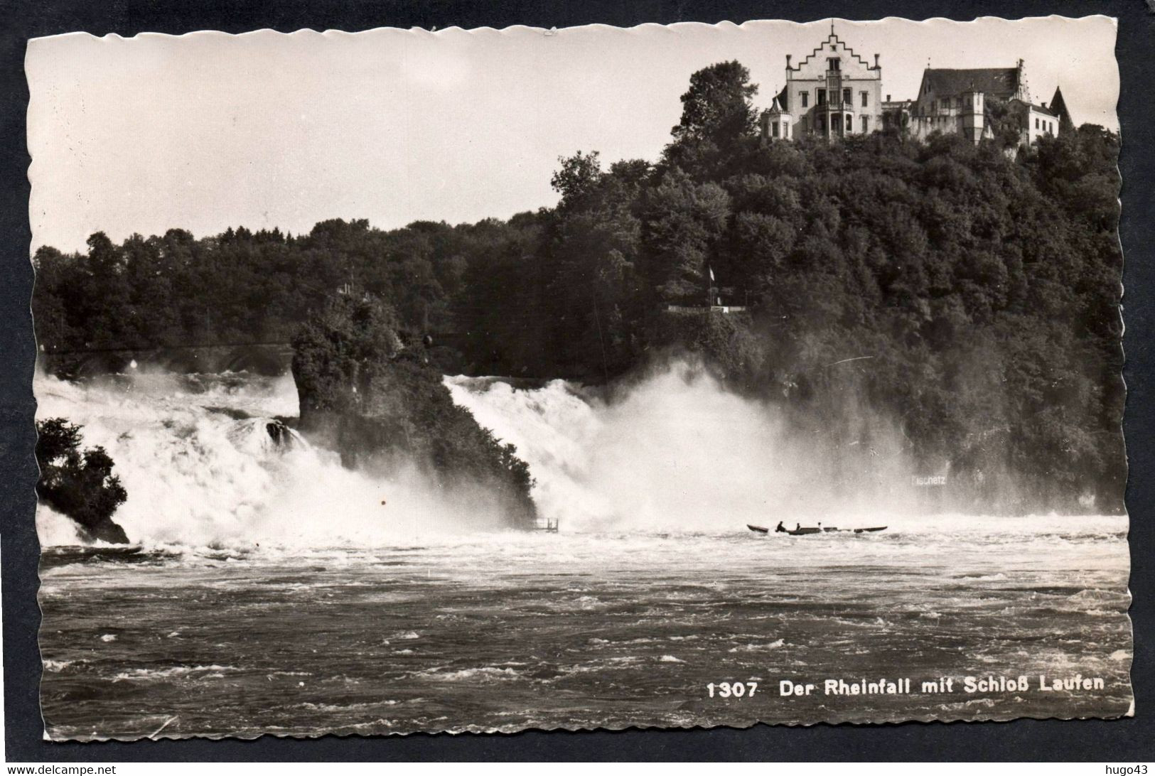 (RECTO / VERSO) DACHSEN EN 1954 - N° 1307 - DER RHEINFALL MIT SCHLOSS LAUFEN - BEAU TIMBRE ET CACHET - FORMAT CPA - Laufen-Uhwiesen 