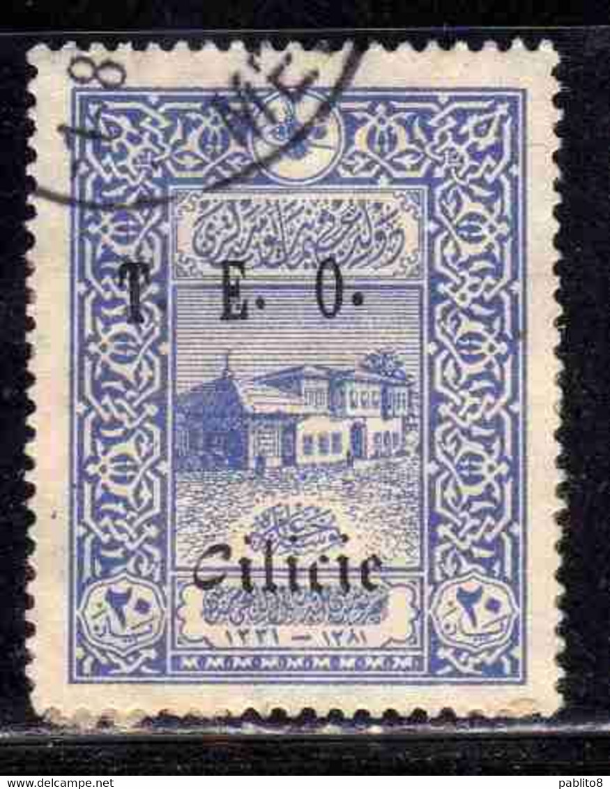 CILICIE CILICIA 1920 TURKISH STAMP T.E.O. POST OFFICE COSTANTINOPLE  OVERPRINTED 20pa  USED USATO OBLITERE' - Used Stamps