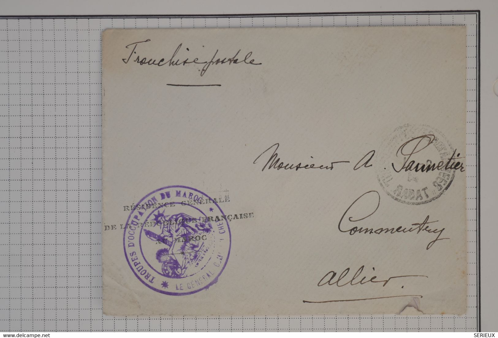 BA7   TROUPES  D OCCUPATION DU MAROC  BELLE LETTRE  FM 1914 POUR  CONNANTRY ?  FRANCE  +A VOIR + AFFRANCH.  INTERESSANT - Cartas & Documentos