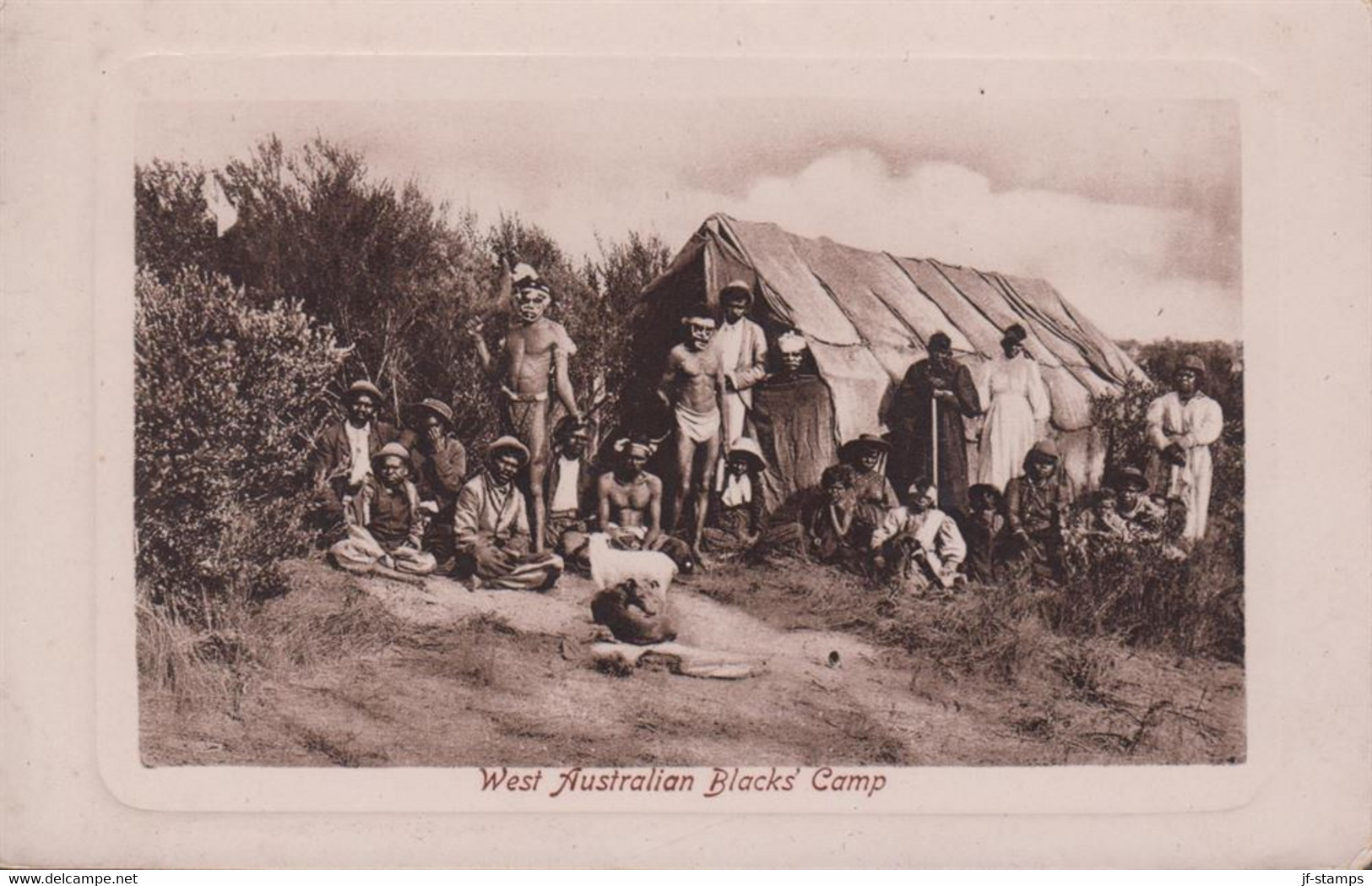 1910. Western Australia. POST CARD With Picture: West Australian Blacks' Camp.   - JF431649 - Brieven En Documenten