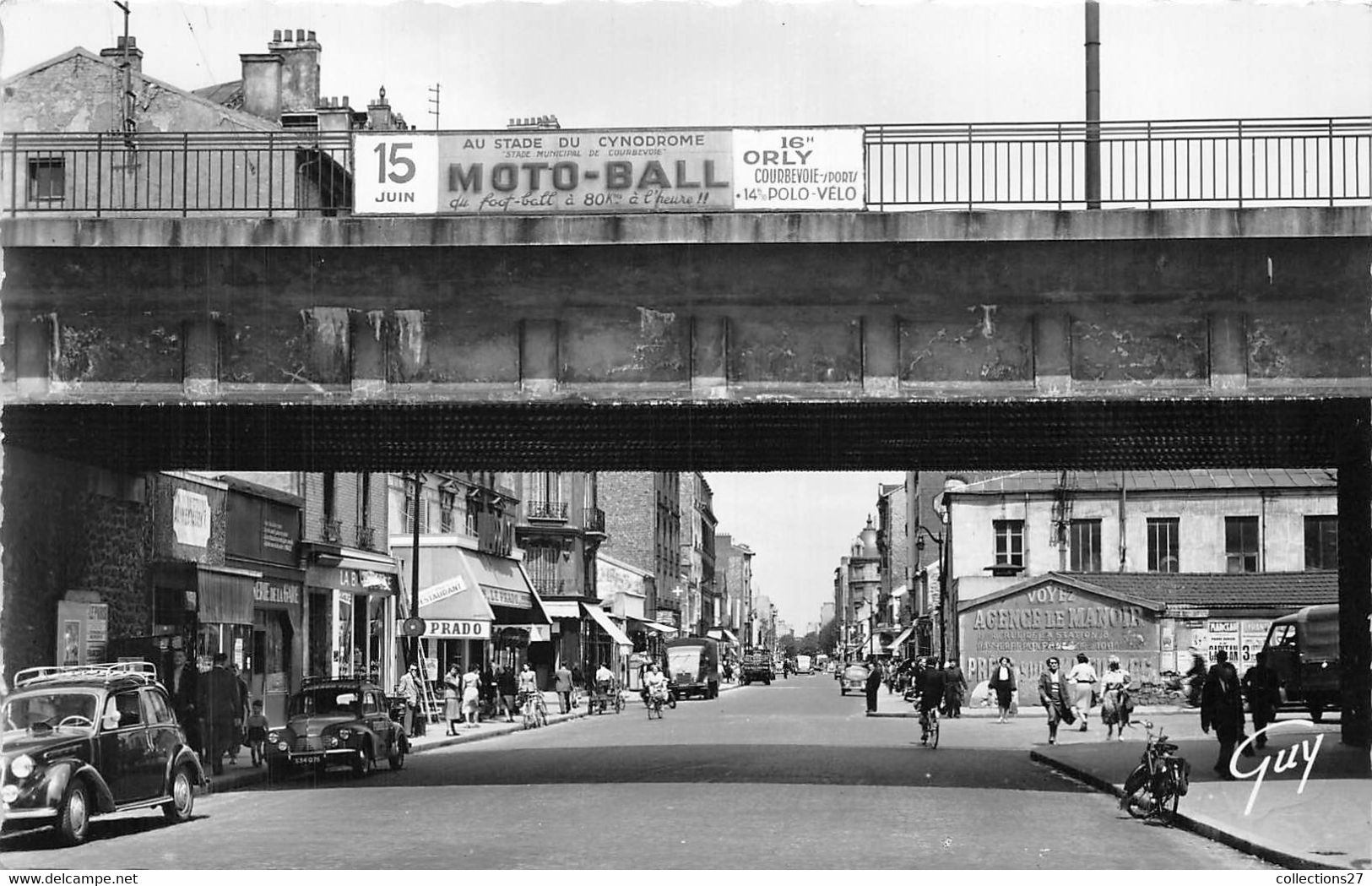 92-COURBEVOIE-L'AVENUE MARCEAU AU 1er PLAN LE PONT DE LA STATION DE COURBEVOIE - Courbevoie