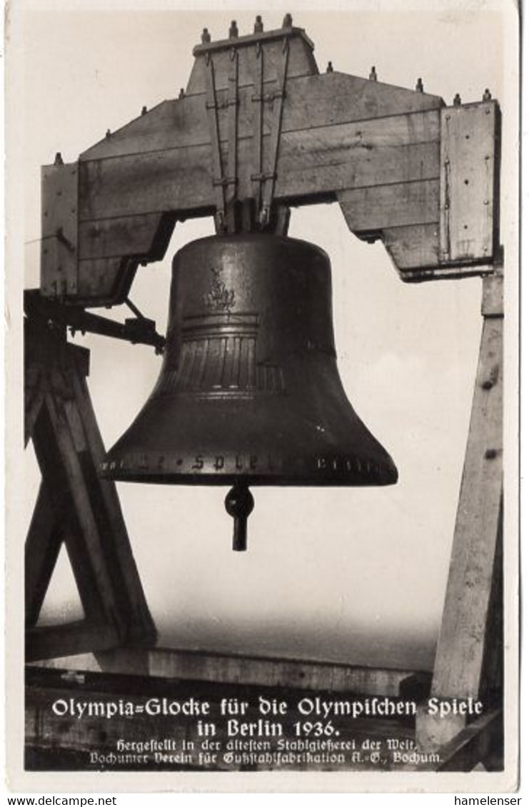 53835 - Deutsches Reich - 1936 - AnsKte "Olympia-Glocke", Gebraucht - Jeux Olympiques