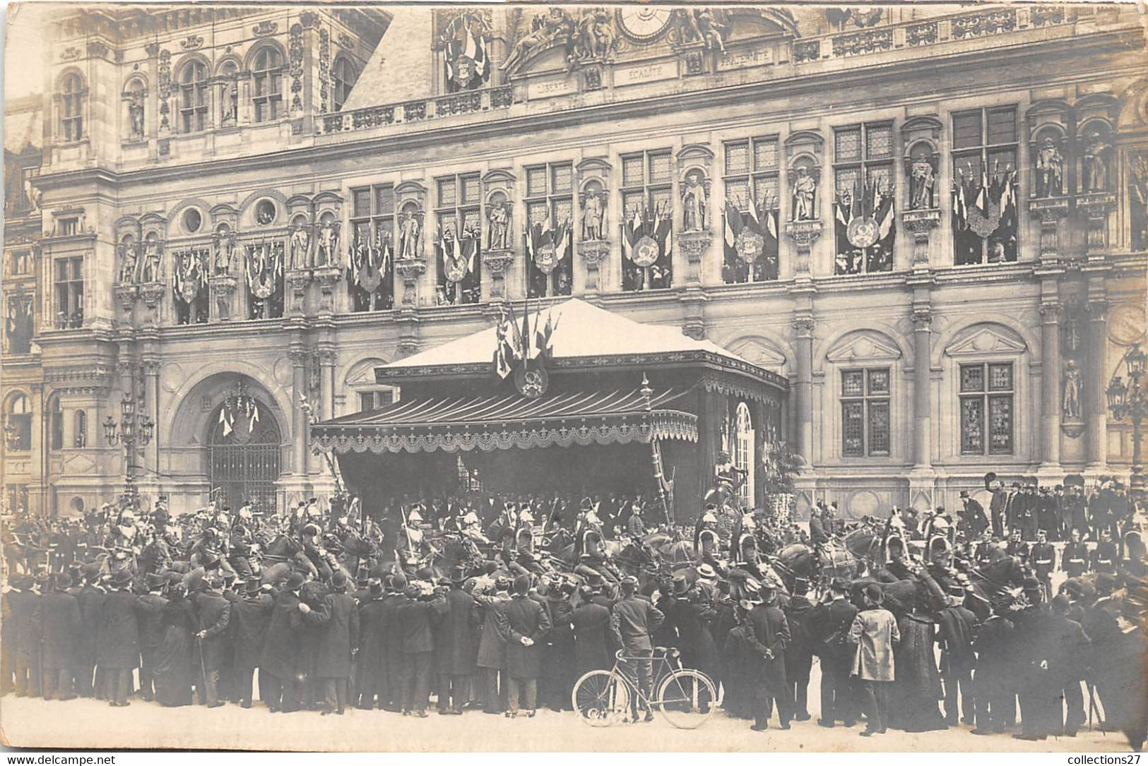 PARIS-75001-CARTE-PHOTO- VISITE AVEC GARDE RÉPUBLICAINE - Paris (01)