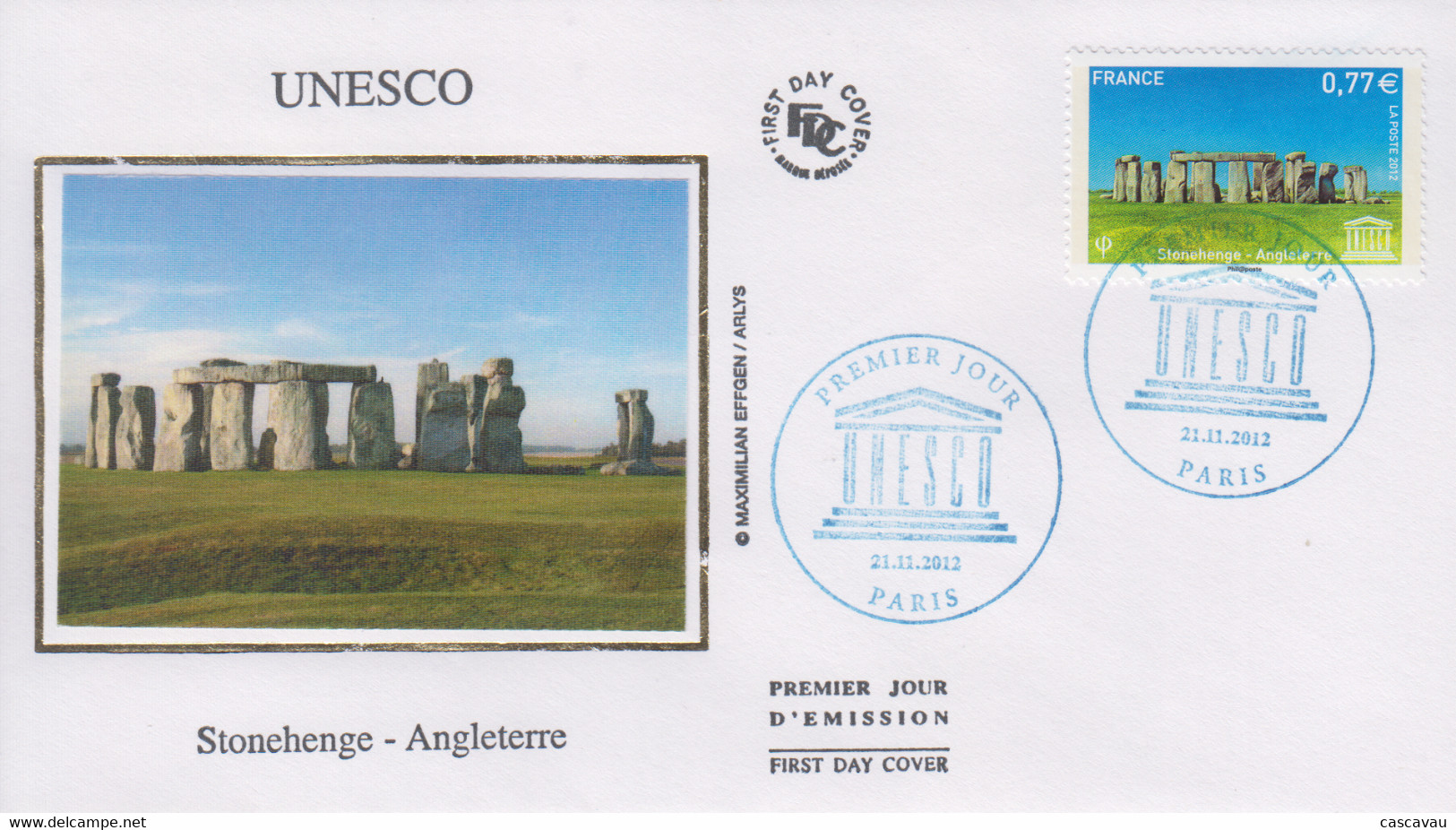 Enveloppe  FDC  1er  Jour    FRANCE   STONEHENGE   ANGLETERRE   UNESCO   2012 - UNESCO