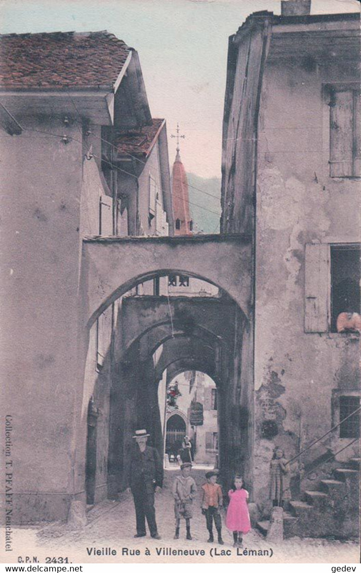 Villeneuve VD, Ruelle De L'Ours Animée, Les Arcades (2431 C) - Villeneuve