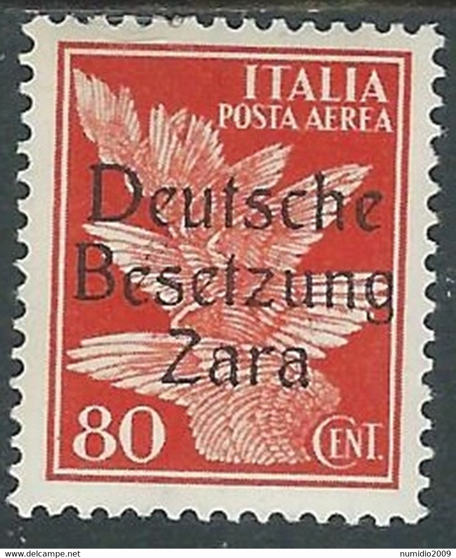 1943 OCCUPAZIONE TEDESCA ZARA POSTA AEREA 80 CENT MH * - RF36-5 - Ocu. Alemana: Zara