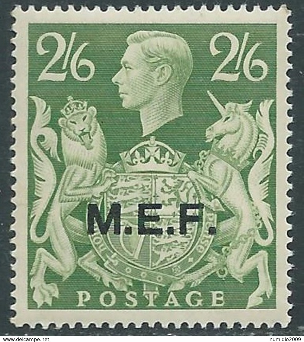 1943-47 OCCUPAZIONE BRITANNICA MEF 2/6 S MNH ** - RF27-5 - Britische Bes. MeF