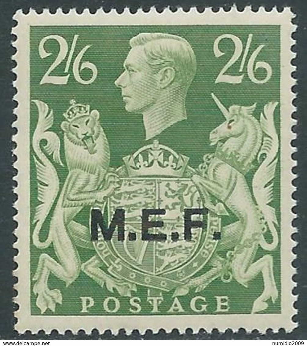 1943-47 OCCUPAZIONE BRITANNICA MEF 2/6 S MNH ** - RF27-6 - British Occ. MEF