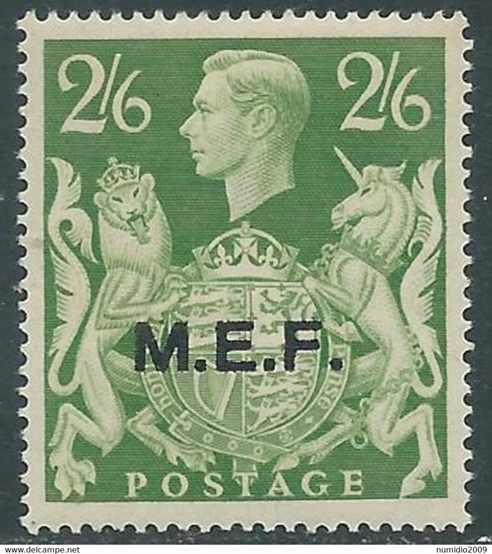 1943-47 OCCUPAZIONE BRITANNICA MEF 2/6 S MNH ** - RF27-8 - Occup. Britannica MEF