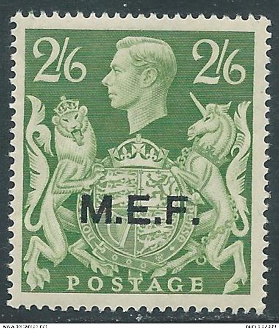 1943-47 OCCUPAZIONE BRITANNICA MEF 2/6 S MNH ** - RF27-9 - British Occ. MEF