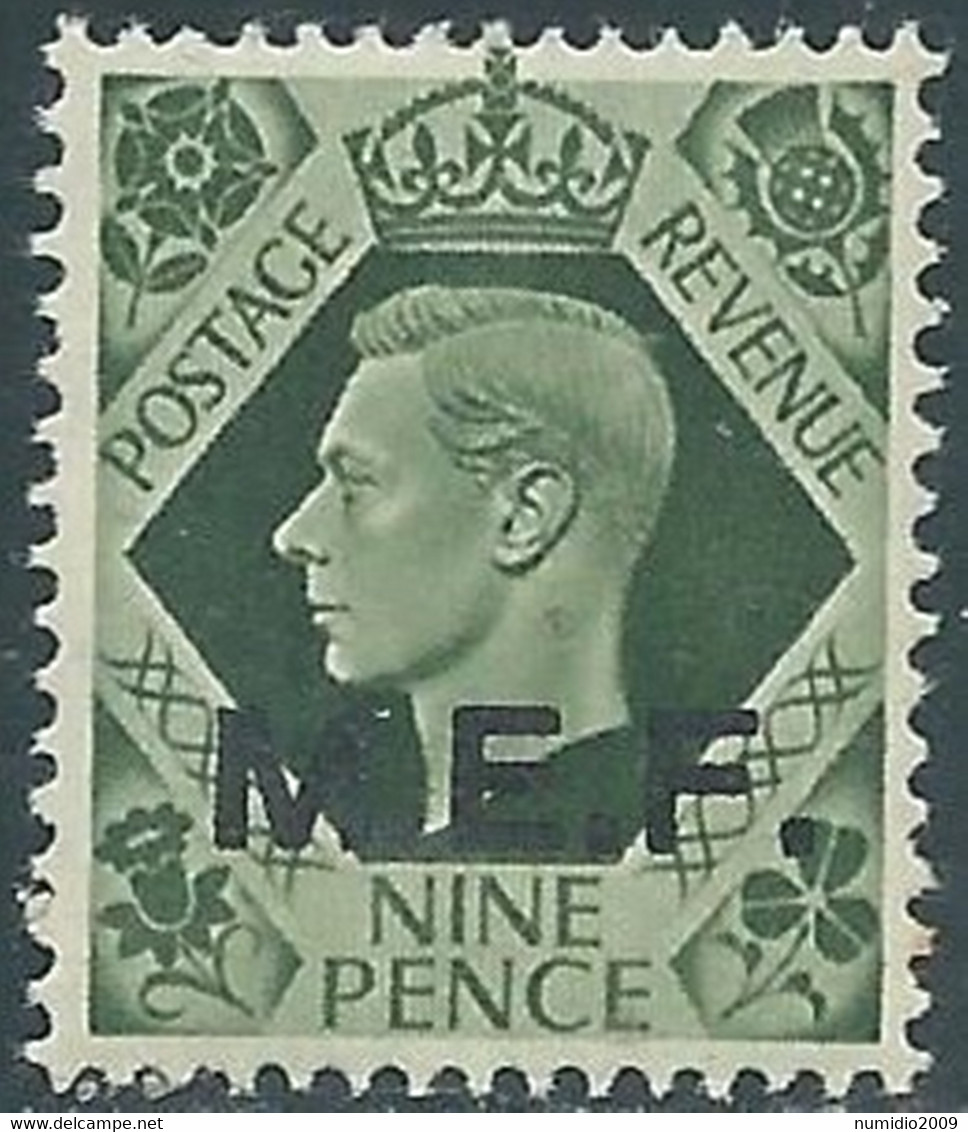 1943-47 OCCUPAZIONE BRITANNICA MEF 9 P MNH ** - RF37-2 - Britische Bes. MeF