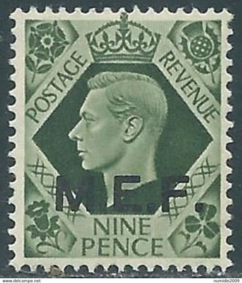 1943-47 OCCUPAZIONE BRITANNICA MEF 9 P MNH ** - RF37-4 - Britische Bes. MeF