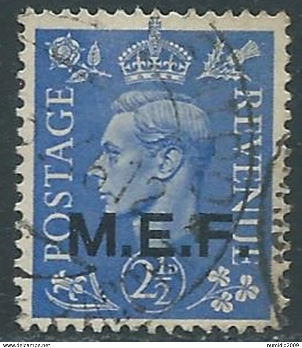 1943-47 OCCUPAZIONE BRITANNICA USATO MEF 2 1/2 P - RF34-5 - Occ. Britanique MEF