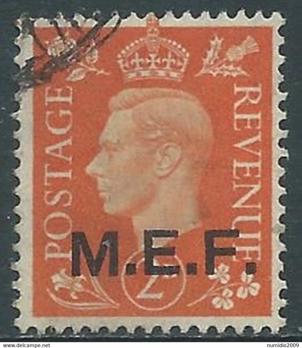 1943-47 OCCUPAZIONE BRITANNICA USATO MEF 2 P - RF34-5 - Britische Bes. MeF