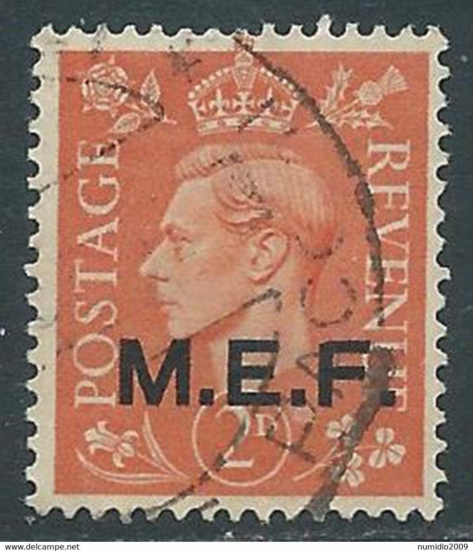 1943-47 OCCUPAZIONE BRITANNICA USATO MEF 2 P - RF34-7 - Britische Bes. MeF