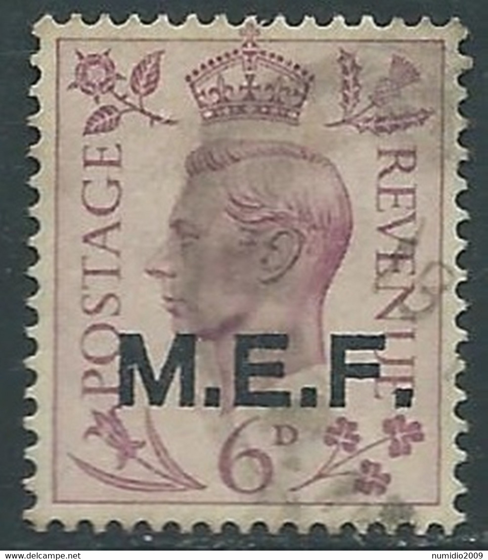 1943-47 OCCUPAZIONE BRITANNICA USATO MEF 6 P - RF34-5 - Occ. Britanique MEF