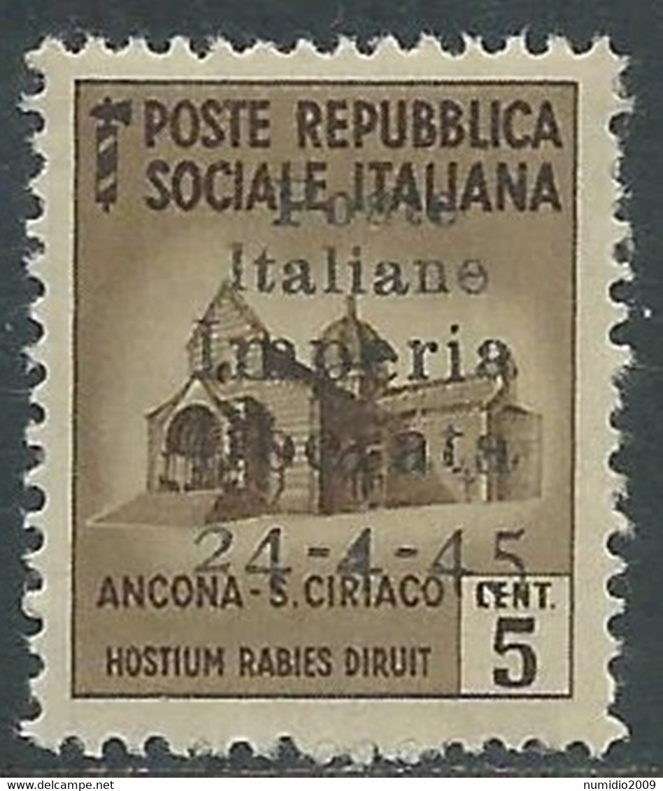 1945 ITALIA EMISSIONI CLN IMPERIA 5 CENT MNH ** - RF36-5 - Centraal Comité Van Het Nationaal Verzet (CLN)