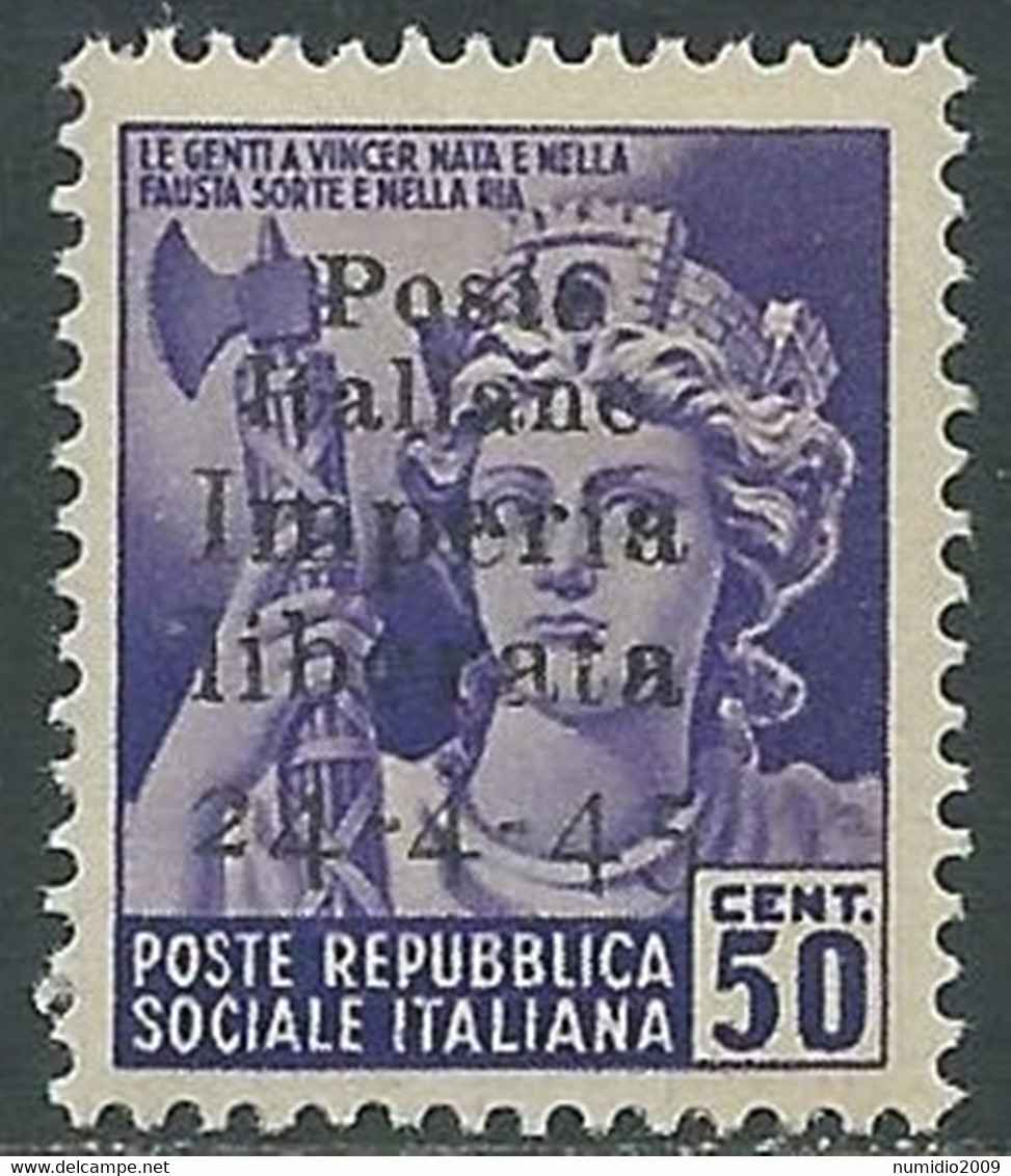 1945 ITALIA EMISSIONI CLN IMPERIA 50 CENT MNH ** - RF36-5 - Centraal Comité Van Het Nationaal Verzet (CLN)