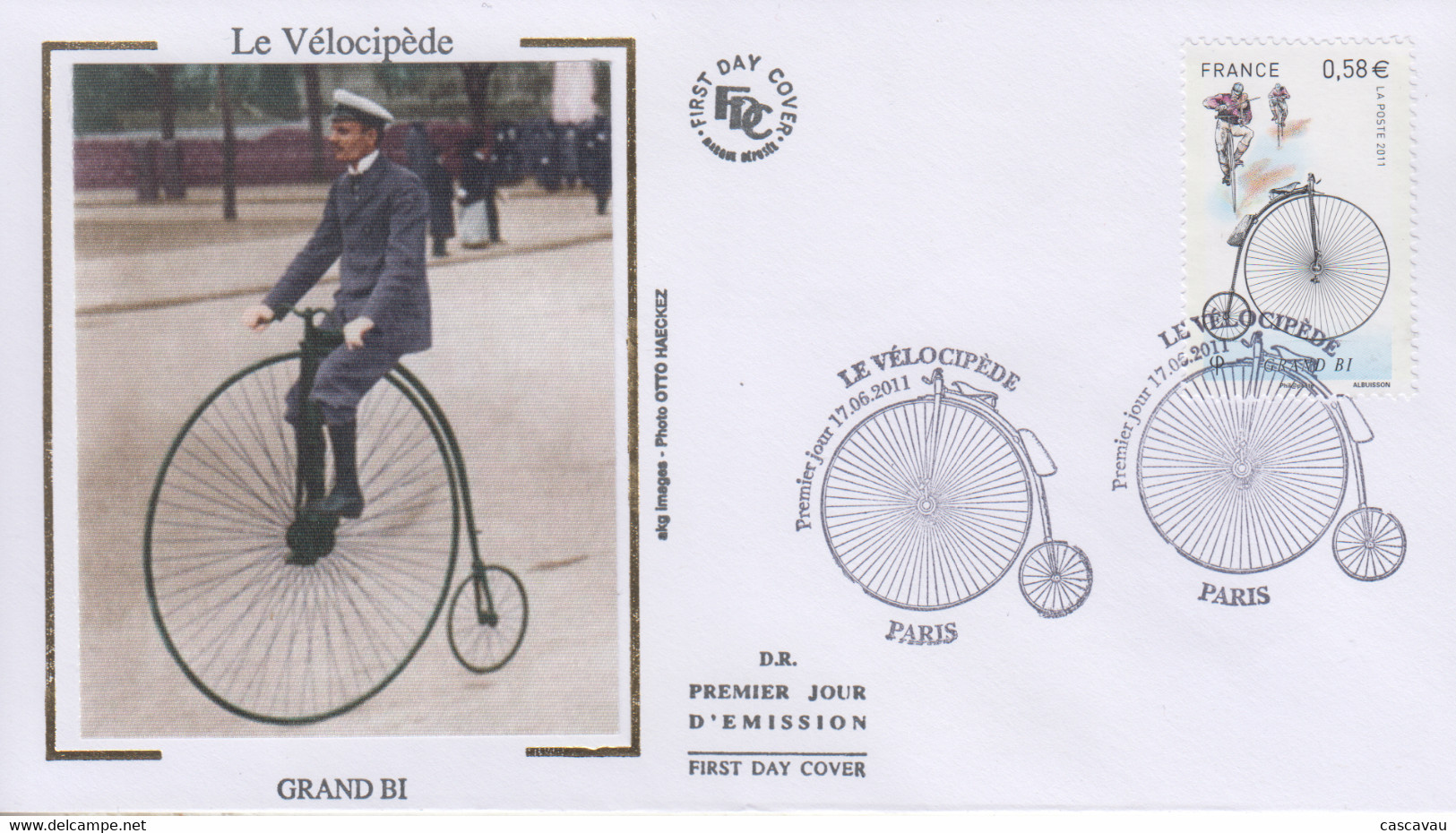 Enveloppe  FDC  1er  Jour   FRANCE   Le   Vélocipéde    2011 - Vélo