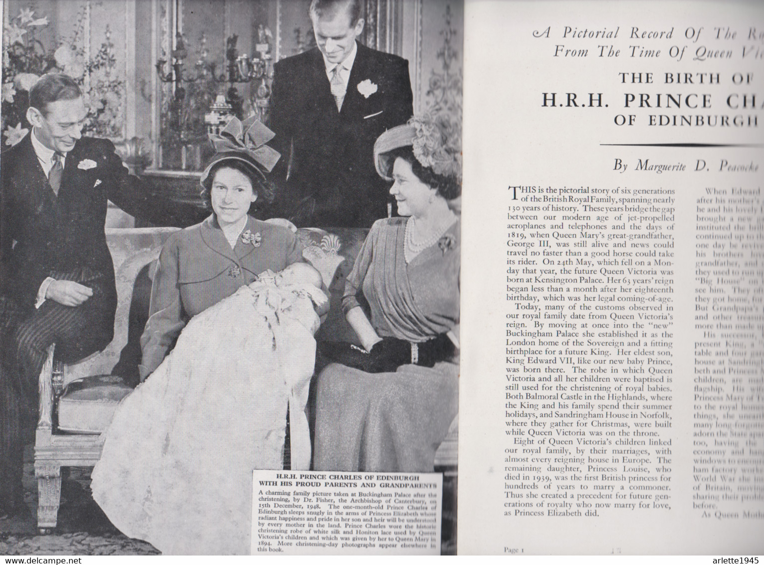 A ROYAL FAMILY ALBUM FROM THE DAY OF QUEEN VICTORIA TO H. R . H . PRINCE CHARLES OF EDINBURGH 1948 - Autres & Non Classés