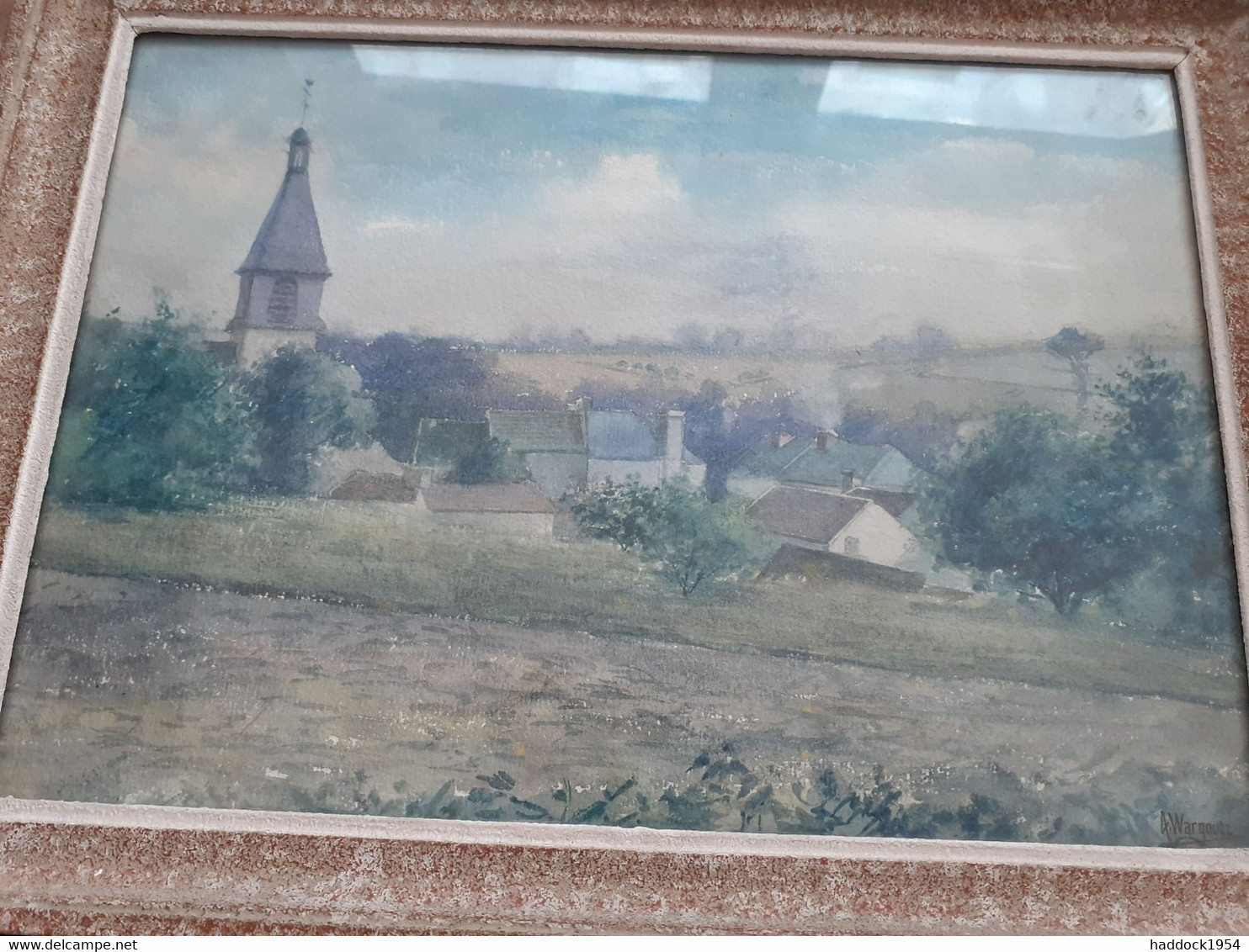 Vue D'un Village Et De Son église ANDRE WARGOUTZ - Aquarelles