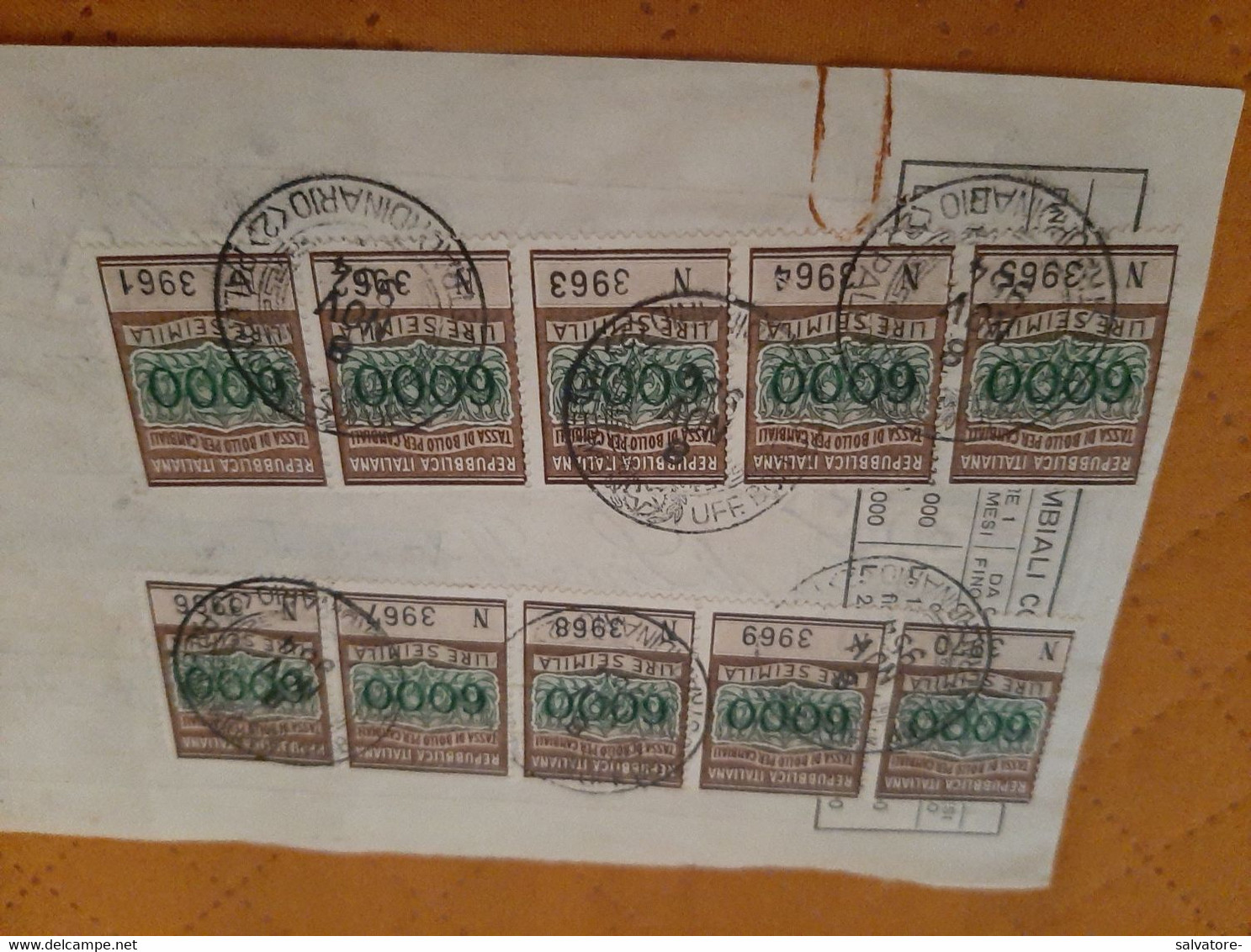 CAMBIALE CON 10 MARCHE DA LIRE 6000 - 1954 - Revenue Stamps