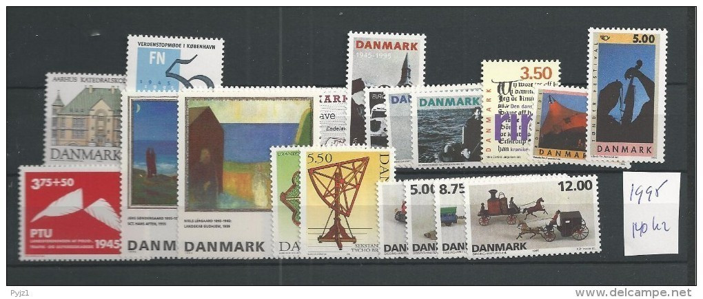 1995 MNH Denmark, Dänemark, Year Complete, Postfris - Full Years