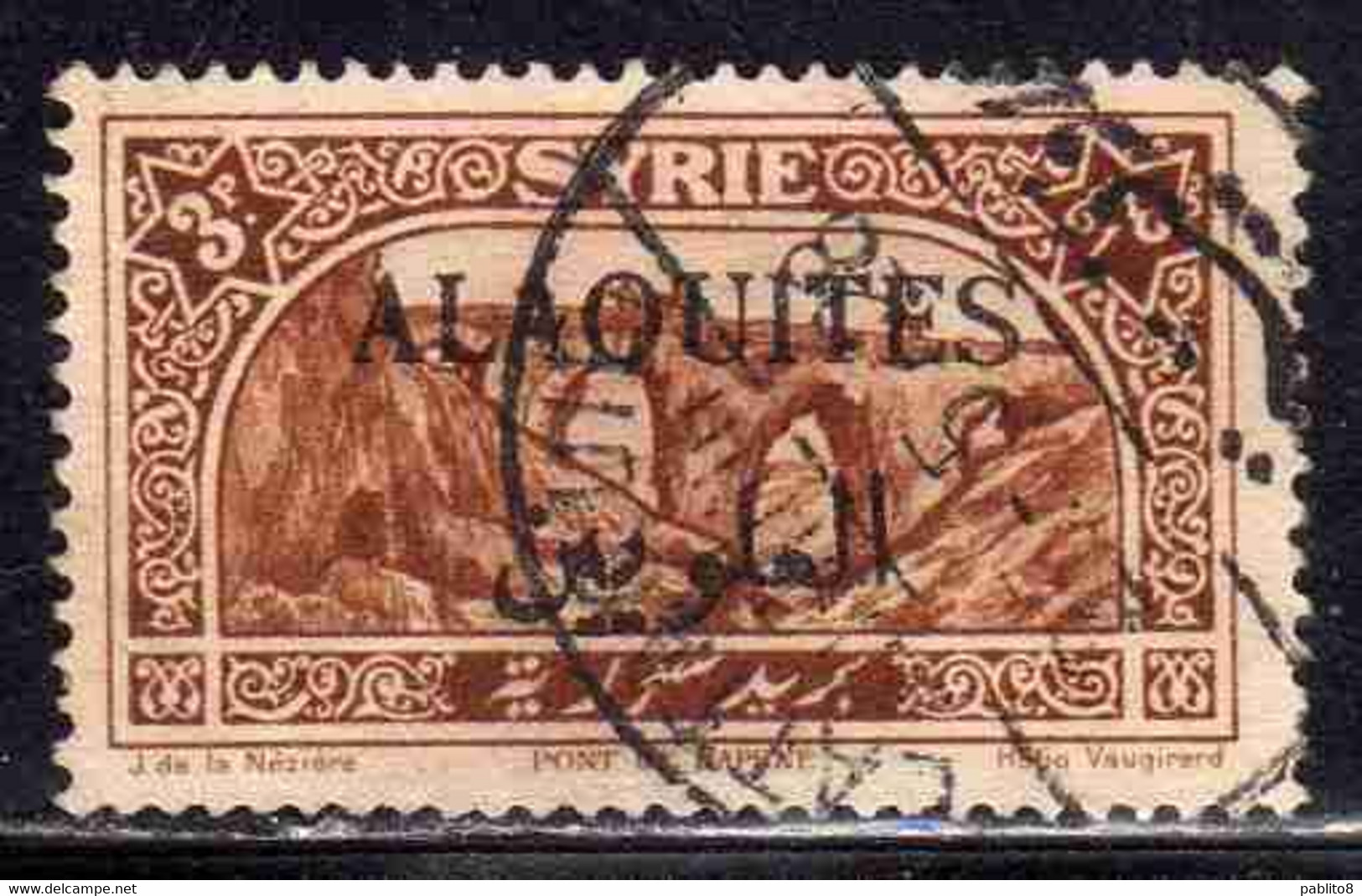 ALAOUITES SYRIA SIRIA ALAQUITES 1925 BRIDGE OF DAPHNE 3p USED USATO OBLITERE' - Used Stamps