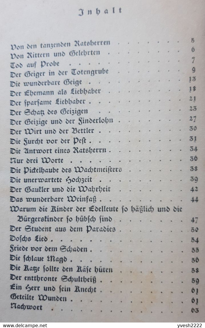 Allemagne 1944. Livret De Franchise Militaire. Heinz Kindermann, Spécialiste Du Théâtre. Tonneau à Vin, Violon, Paradis - Vins & Alcools