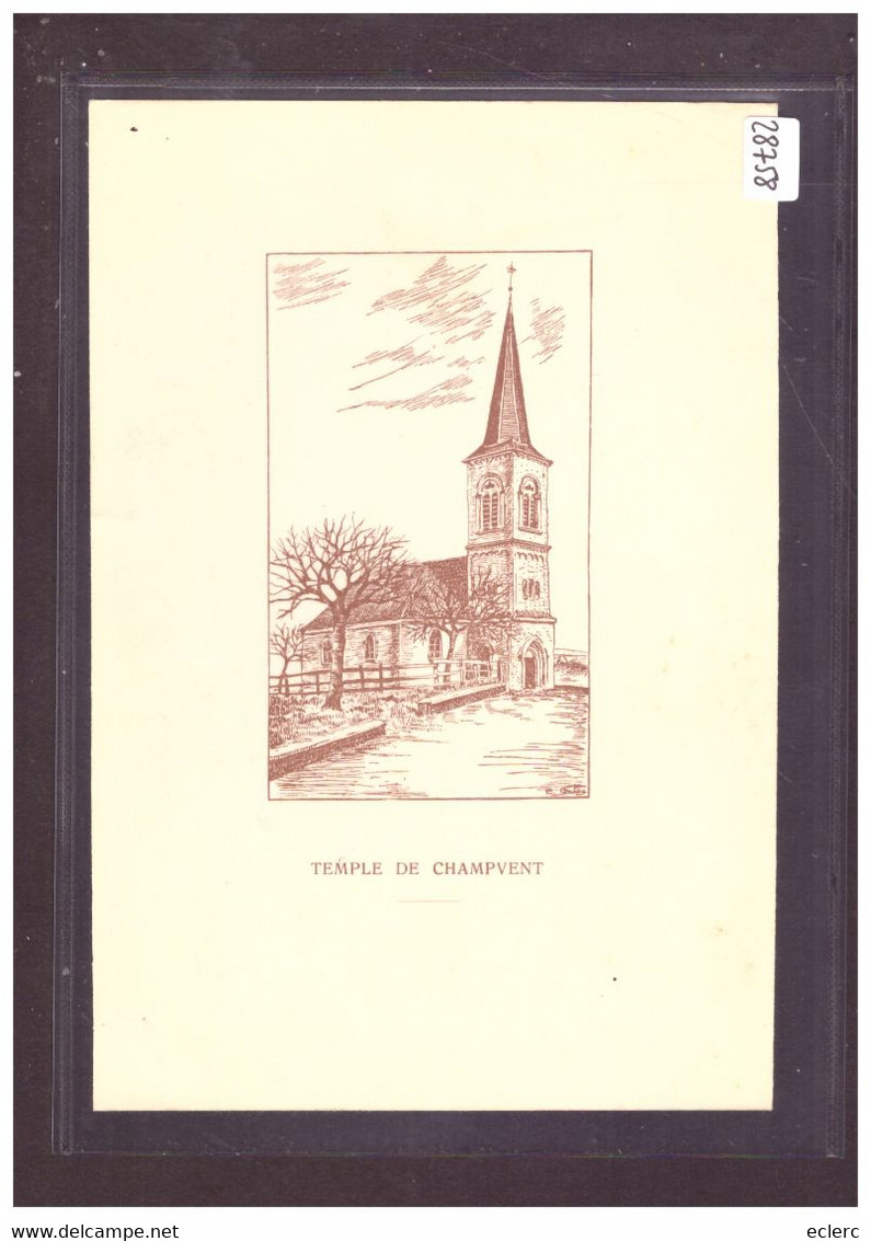 FORMAT 10x15cm - DISTRICT D'YVERDON - TEMPLE DE CHAMPVENT - TB - Champvent 