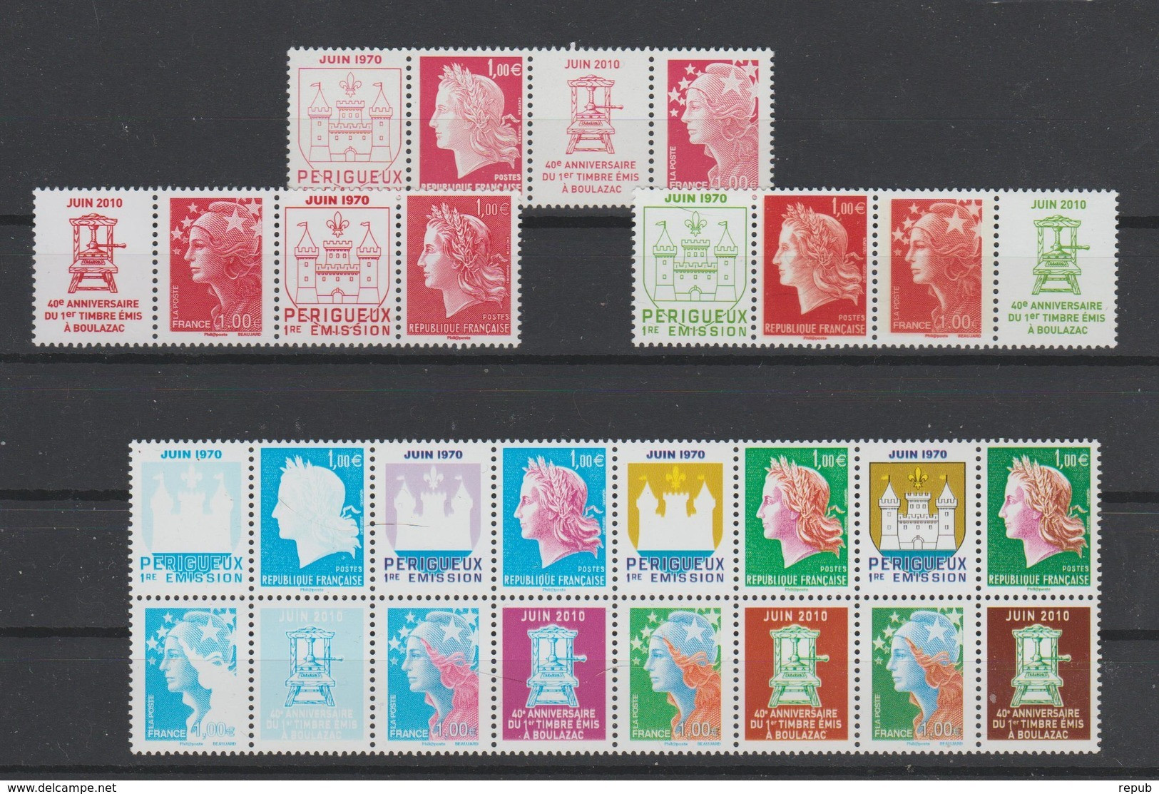 France 2010 Série 4459-4472 Boulazac 14 Val ** MNH - Unused Stamps