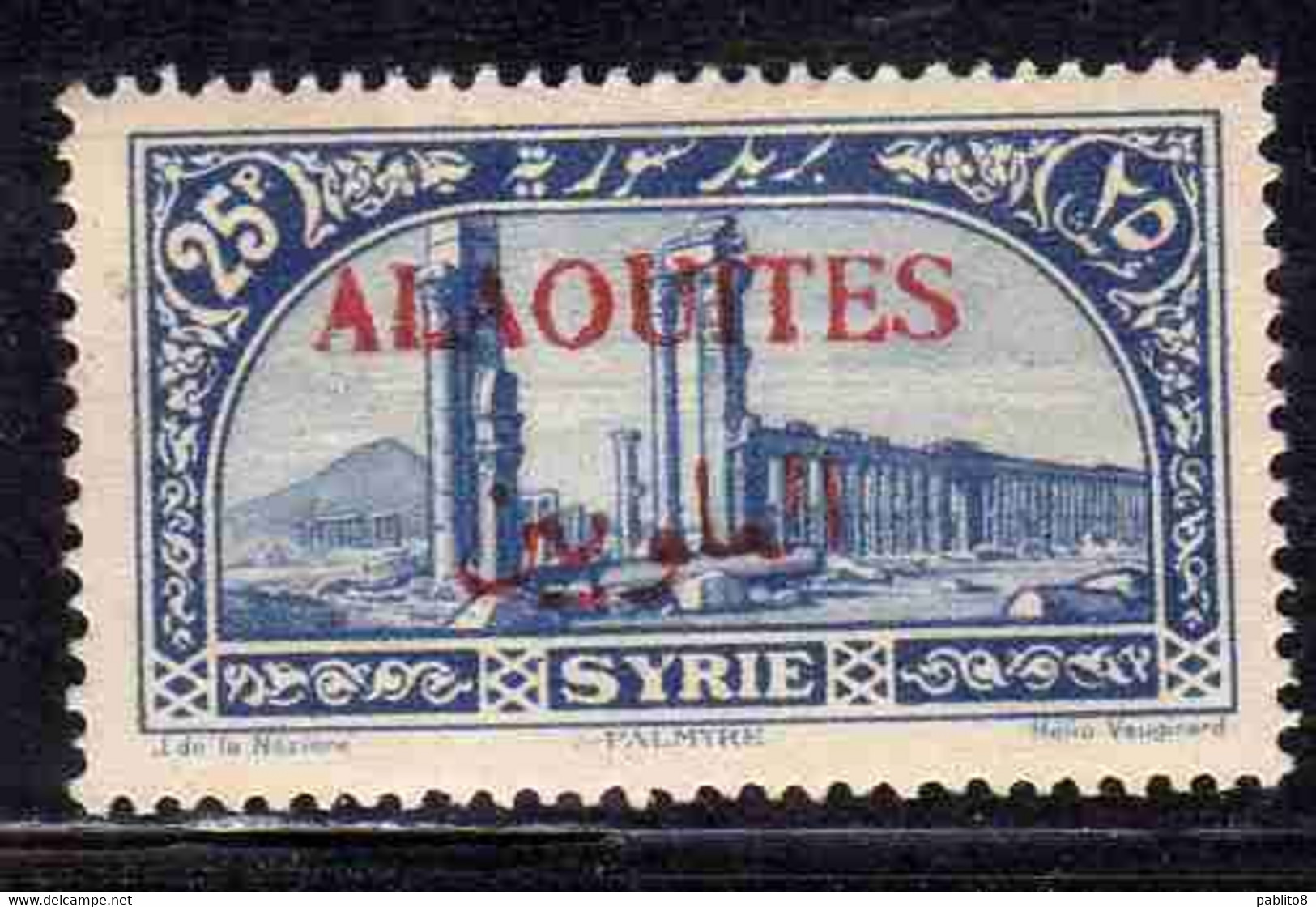 ALAOUITES SYRIA SIRIA ALAQUITES 1925 COLUMNS AT PALMYRA 25p MH - Unused Stamps