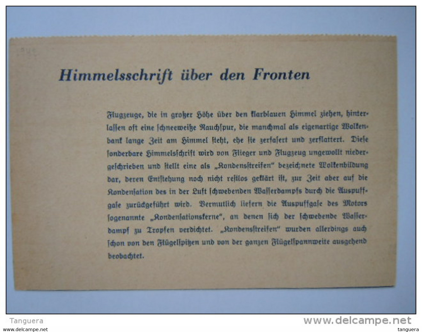 Allemagne Adler - Kalender November 1942 Verso Text Himmelsschrift ûber Den Fronten - Other & Unclassified