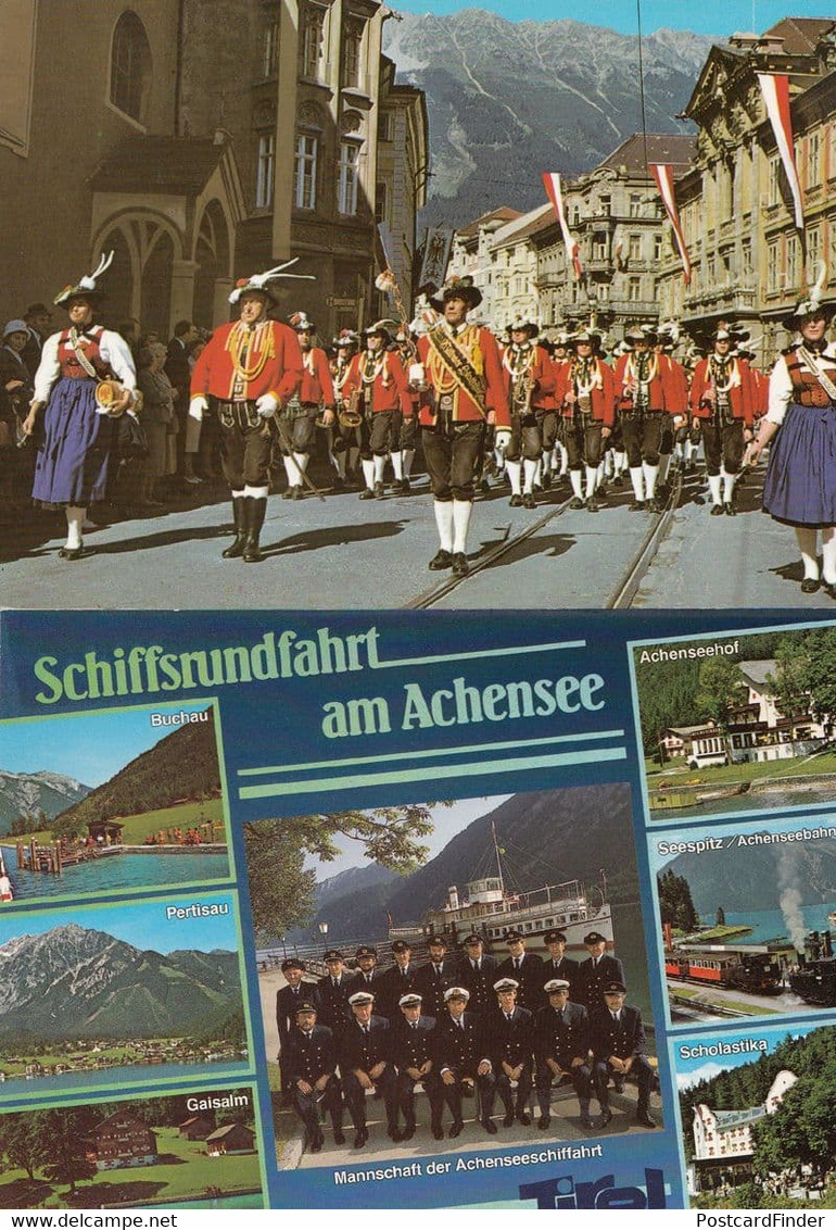 Tirol Military March Street Parade & Marine Uniform Group 2x Swiss Postcard S - Marin