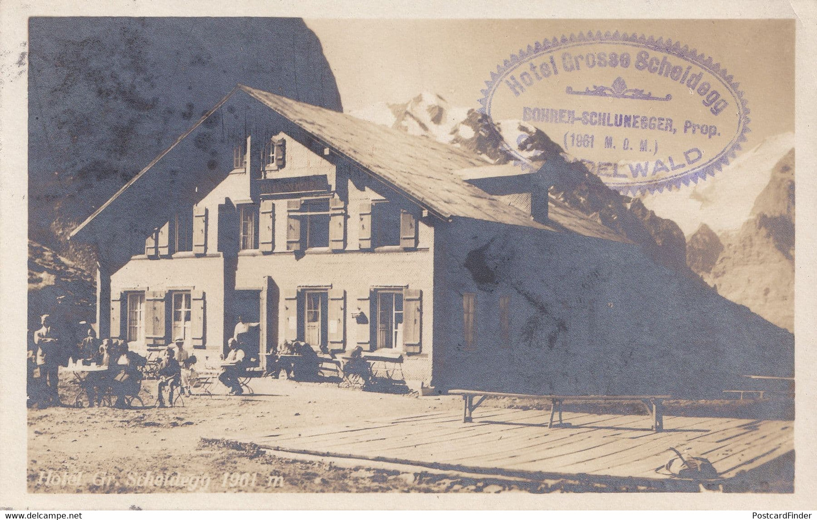 Hotel Grosse Scheidegg Swiss Antique Hand Frank Postcard - Egg